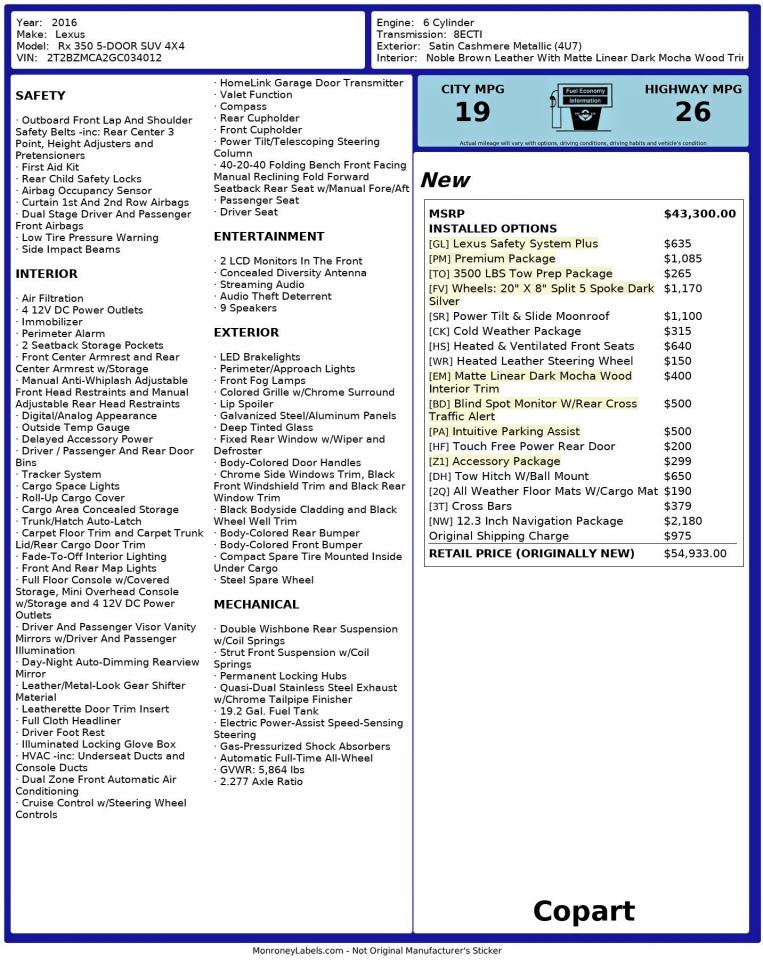 Lexus RX 350 Base Image 8