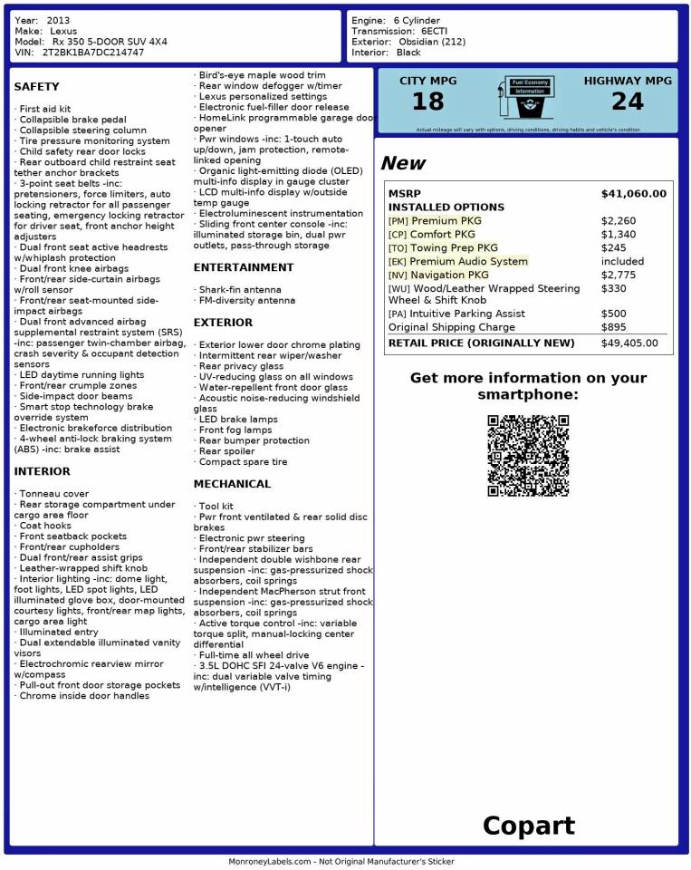 Lexus RX 350 Base Image 10