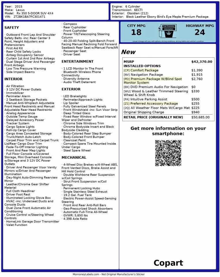 Lexus RX 350 Base Image 3
