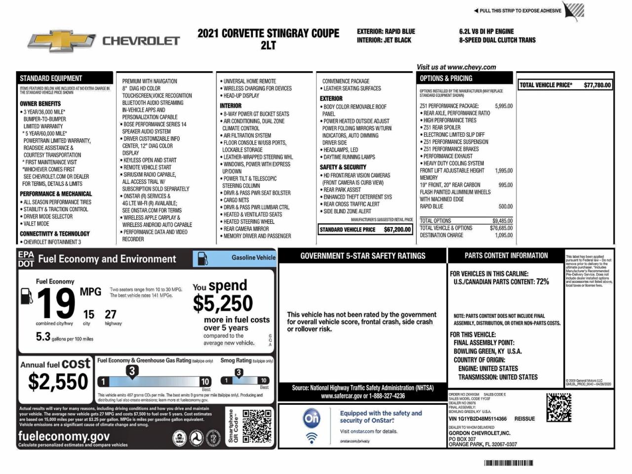 Chevrolet Corvette Stingray 2lt Image 2